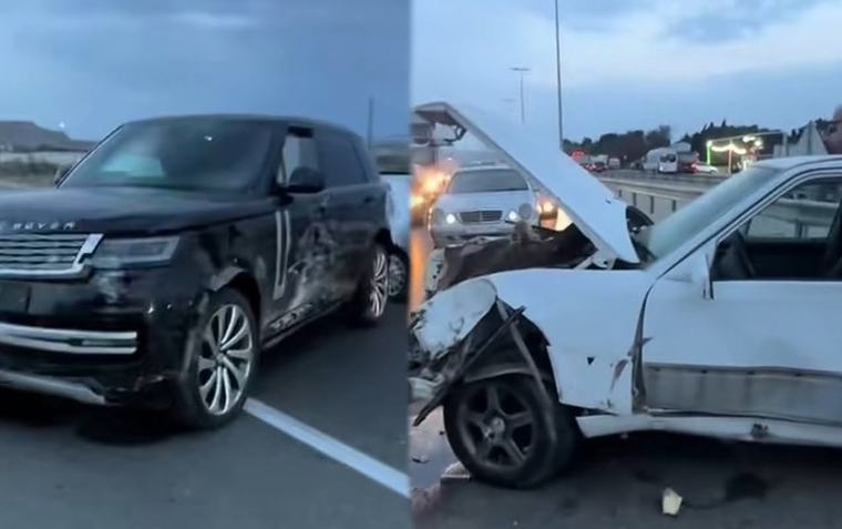 “Mercedes”lə “Range Rover” toqquşdu 