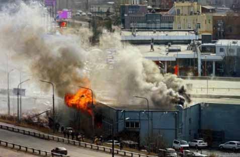 Взрыв и крупный пожар в Ленинградской области